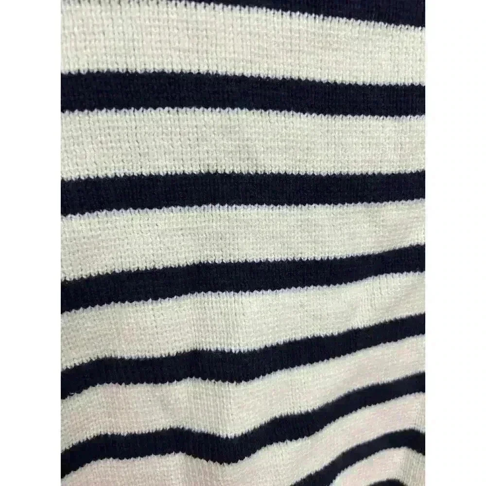 Jessica Simpson Nautical Striped Women's Cardigan White & Blue Gold Size L NWT - Picture 4 of 8